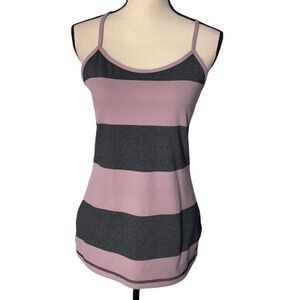 Lululemon Power Y Tank Gray Pink Straps Size 10
